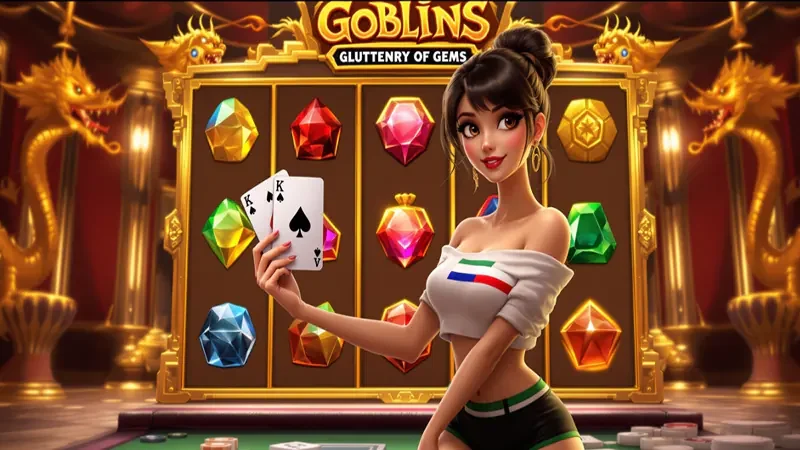 ภาพเกมสล็อตพร้อมรีลและสัญลักษณ์พิเศษ